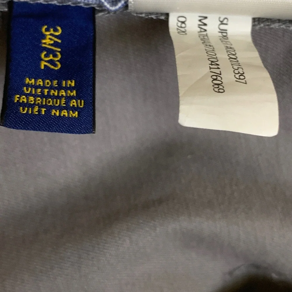 Polo Ralph Lauren Mens Stretch Slim Fit Chino Pants Grey 34x32 Cotton Twill